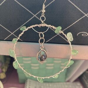 Handmade/homemade wire wrapped/stone earrings